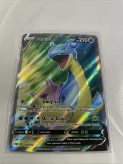 Pokemon TCG LAPRAS V 189/202 Sword and Shield Base Set (FULL ART, NM) - Image 1