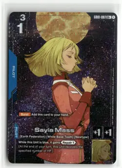 Sayla Mass GD01-087 R+ FOIL Newtype Rising Gundam Card Game - Image 1