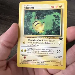 Pikachu Black Star Promo 27 Promo WOTC 2001 Pokemon Card Heavy Play - Image 1