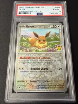 Pokemon TCG Eevee Card 74/131 Prismatic Evolutions Day Stamp Promo - Image 1
