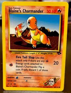 Blaine's Charmander 60/132 Gym Challenge Pokemon Card Common - Image 1
