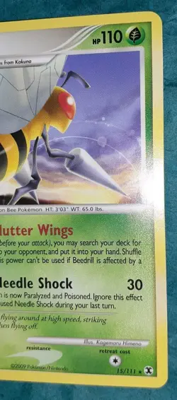 Pokemon TCG Beedrill Lv.47 Platinum Rising Rivals 15/111 Regular Rare Card - Image 2