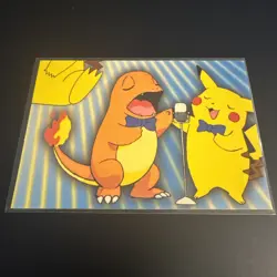 Pokemon Card - Charmander & Pikachu Singing P06 - Topps Series 3 - Image 1