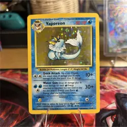 Pokemon Vaporeon Jungle MISPRINT NO SYMBOL 1999 TCG Holo Card 12/64 English - Image 1