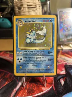 Pokemon Vaporeon Jungle MISPRINT NO SYMBOL 1999 TCG Holo Card 12/64 English - Image 2
