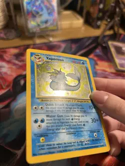 Pokemon Vaporeon Jungle MISPRINT NO SYMBOL 1999 TCG Holo Card 12/64 English - Image 5