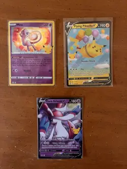 Lot Of 3 Pokemon Celebration Cards NM/M (Pikachu, Mew & Sylveon ) - Image 1