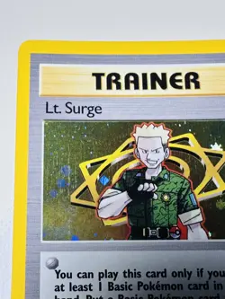 Vintage Pokemon Card WOTC Rare Holo LT. SURGE Trainer Gym Heroes 17/132 - Image 2