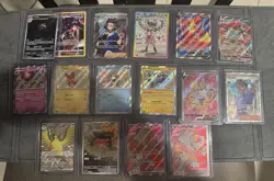 Pokemon TCG Full Art Illustration Rare Shiny Holo English Lot of 16 Cards - Image 1