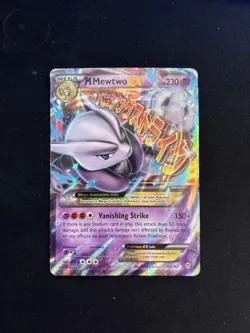 Pokemon TCG M Mewtwo EX Holo Rare Card 63/162 XY Breakthrough - Image 1