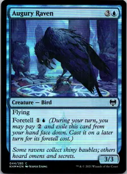 Magic the Gathering Foil Augury Raven Kaldheim MTG Free Shipping! - Image 1