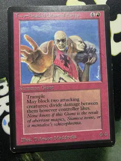 Magic the Gathering Two-Headed Giant of Foriys Card Beta LP - Image 1