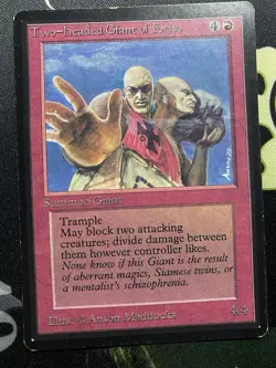Magic The Gathering TWO-HEADED GIANT OF FORIYS BETA (1993) Light Play SEE PHOTOS - Image 1