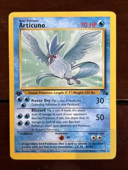 Pokemon Fossil Articuno 1st Edition 17/62 Non Holo Rare LP - Image 1