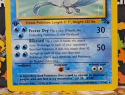 Vintage WoTC Pokemon Fossil Articuno 17/62 1st Edition Non-Holo Rare LP - Image 2