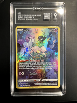 2023 POKEMON SWORD & SHIELD CROWN ZENITH Full Art Mew #GG10 TAG 9 MINT - Image 1