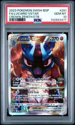 PSA 10 LUCARIO VSTAR SWSH291 BLACK STAR PROMO CROWN ZENITH ETB POKEMON 😍 - Image 1