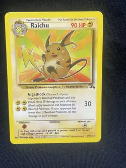 Pokemon TCG Fossil Set Raichu #29/62 1999-2000 Non-Holo - Image 1