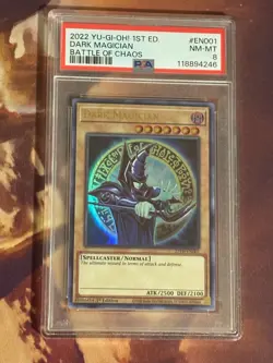 2022 Yugioh 25TH-EN001 Dark Magician Ultra Rare PSA 8 - Image 1