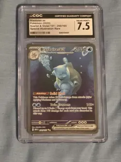CGC 7.5 NEAR MINT Blastoise ex 202/165 Sv2a Pokemon Card 151 SAR Japanese psa - Image 1