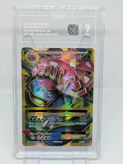 2016 TAG 9 MINT Pokemon TCG XY M VENUSAUR EX #100/108 Evolutions Full Art Holo - Image 1