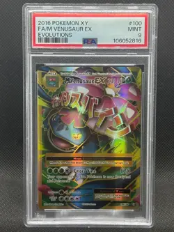 2016 PSA 9 MINT Pokemon TCG XY M VENUSAUR EX #100/108 Evolutions Full Art Holo - Image 1