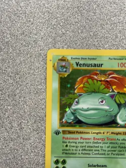 Venusaur Base Set 15/102 1st Edition Shadowless Pokemon Holo Foil Rare MP/HP - Image 2