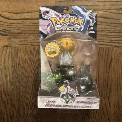 Pokemon Diamond and Pearl Uxie Glameow and Wormadam Figure Set 2007 Jakks Toy - Image 1