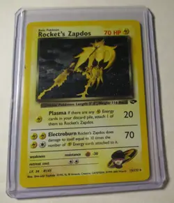 Pokemon TCG Gym Challenge Rocket's Zapdos Holo Card 15/132 Played Scuffed 2000 - Image 3