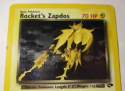 Pokemon TCG Gym Challenge Rocket's Zapdos Holo Card 15/132 Played Scuffed 2000 - Image 4