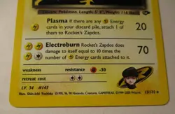 Pokemon TCG Gym Challenge Rocket's Zapdos Holo Card 15/132 Played Scuffed 2000 - Image 5