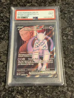 2025 Pokemon Destined Rivals Team Rockets Mewtwo Ex Ultra Rare 213/182 PSA 9 - Image 1