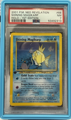 2001 Pokemon P.M. Neo Revelation Shining Magikarp Holo 1st Edition PSA 7 - Image 1