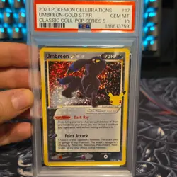 Pokemon Umbreon Gold Star Celebrations Classic Collection Holo 17/17 PSA 10 - Image 1