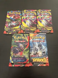 Pokemon TCG:Mega Evolution & Phantasmal Flames Booster Pack Lot 5 Sealed Packs🔥 - Image 1
