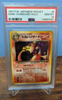 Pokemon PSA 10 GEM MT JAPANESE Dark Charizard No 006 Rocket Gang Holofoil - Image 1