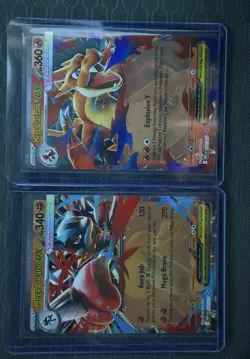 POKEMON: ASCENDED HEROES TCG LOT OF 2 EX MEGA CHARIZARD & MEGA LUCARIO ENGLISH - Image 1