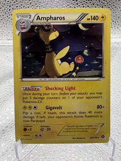 Pokemon TCG Ampharos 40/114 Holo Rare XY Steam Siege - Image 1