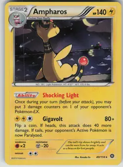 Pokemon TCG Ampharos Holo Rare XY - Steam Siege 40/114 - Image 1