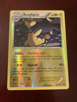 Ampharos 40/114 Steam Siege Reverse Holo Rare Pokemon TCG Card - Image 1