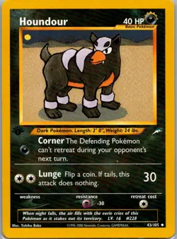 Houndour 43/105 Uncommon Neo Destiny Pokemon 1st Ed Lightly Played - Image 1