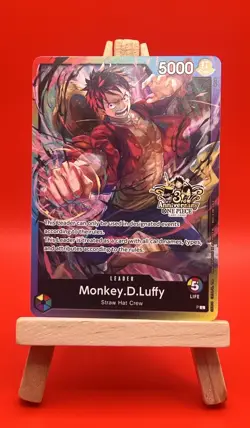 ONE PIECE TCG MONKEY D. LUFFY RARE 3RD ANNIVERSARY PROMO ALT ART ST01-012 NM - Image 1