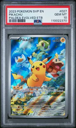 2023 Pokemon Svp En-Sv Black Star Promo #027 Pikachu Paldea Evolved Etb PSA 10 - Image 1