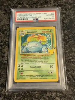 PSA 10 GEM MINT Venusaur 15/102 CLASSIC HOLO Celebrations Pokemon Card 070 - Image 1