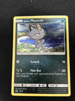 Alolan Meowth SM43 Holo Black Star Promo Pokemon Card Sun & Moon - Image 1
