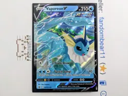 Vaporeon V ULTRA RARE Black Star Promo card SWSH150 SWSH 2021 Pokemon - Image 3