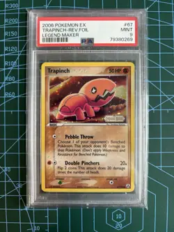 PSA 9 MINT Trapinch Reverse Holo 67/92 Ex Legend Maker Pokemon Card - Image 2