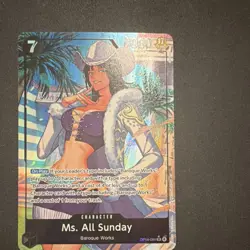 Bandai One Piece Card Game Ms. All Sunday OP14-084 Baroque Works Character Holo - Image 1