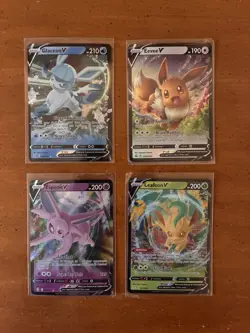 Lot of 4 Pokemon V Cards NM/M (Eevee, Espeon, Leafon & Glaceon ) - Image 1