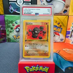 PSA 7 1999 Pokemon Game 1st Edition Fossil Geodude 47 - Image 1